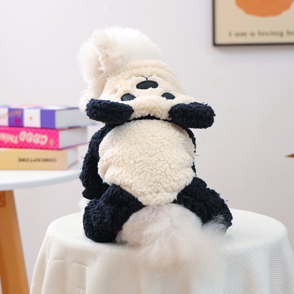 Dackel Panda Hoodie | Flanell Kostuem Pullover fuer kleine Hunde