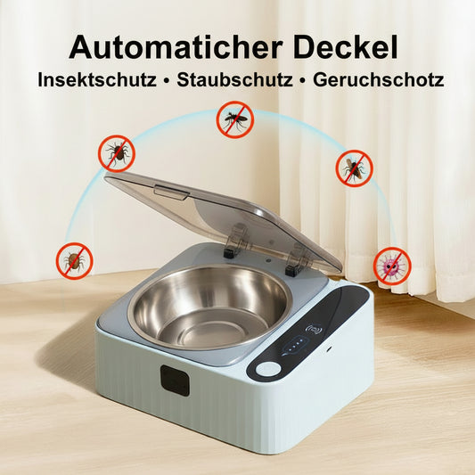 Katzennapf & Hundenapf mit Sensor-Deckel | Edelstahl Tiernapf.