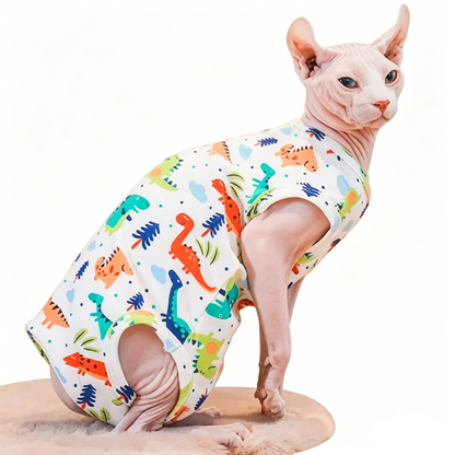 Kleidung für Sphynx Katzen – Strampler gegen Unterkühlung & Durchfall.