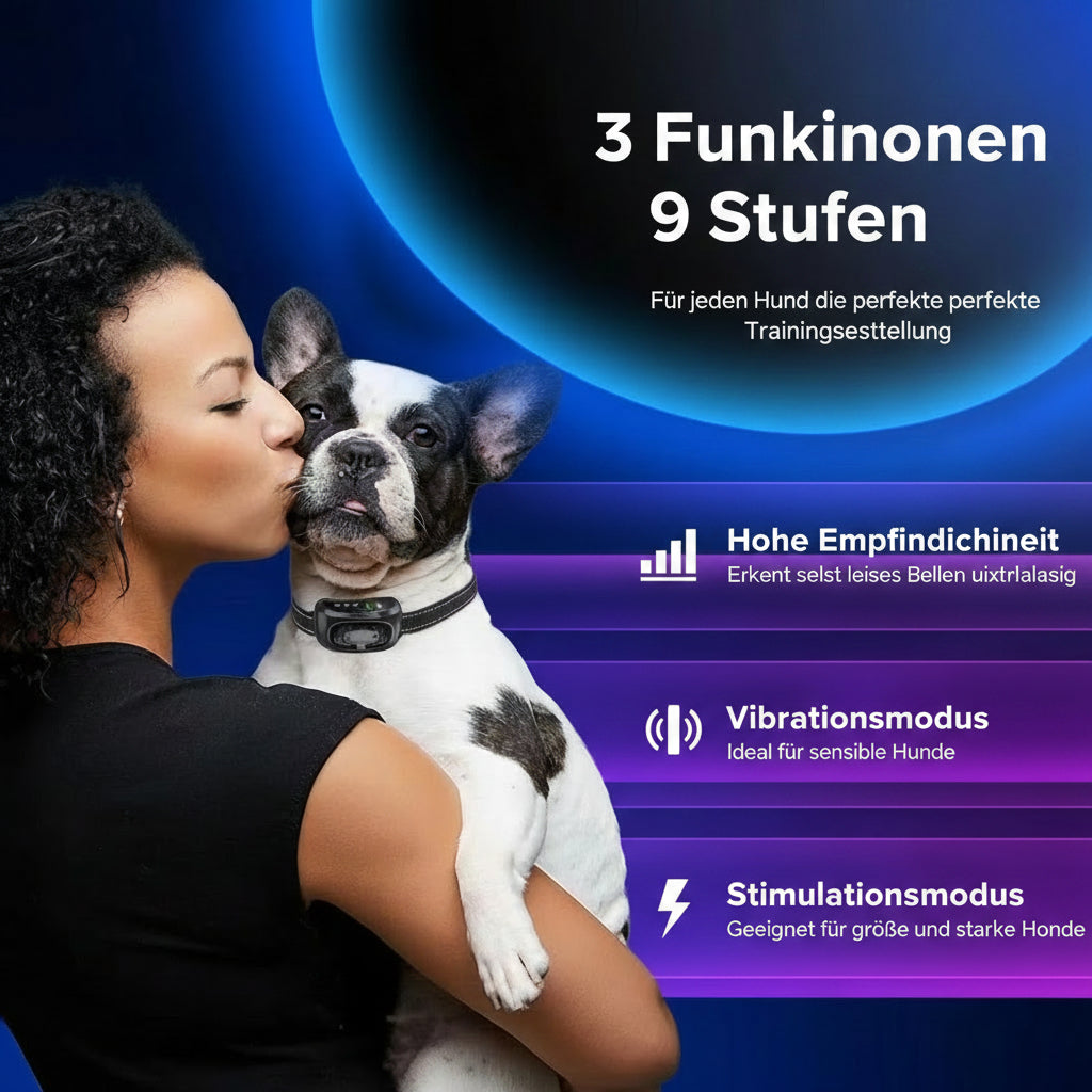 Anti Bell Halsband für Hunde – Automatisch, Sicher & Wiederaufladbar.
