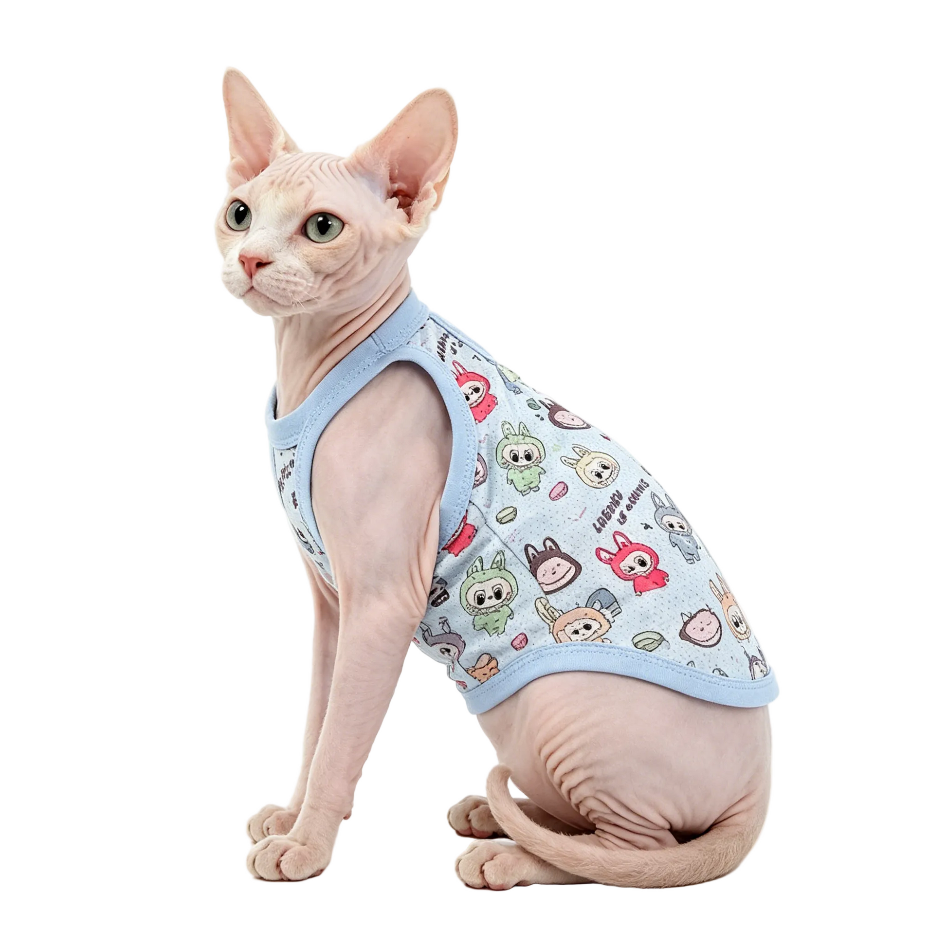 Sphynx Katze Sommerkleidung – Atmungsaktives Tanktop gegen Überhitzung.