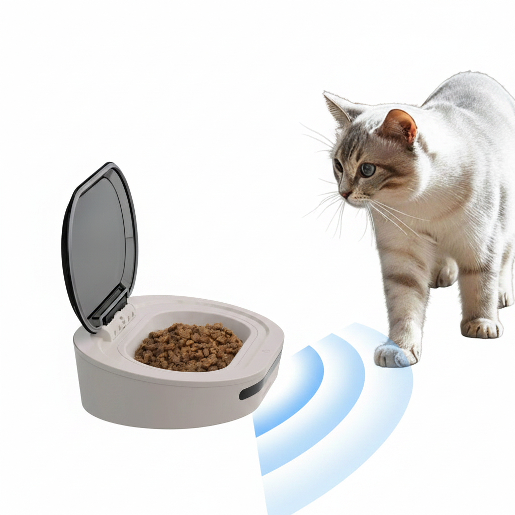 Katzennapf mit Sensor-Deckel – Insekten- & Staubschutz, USB oder Batterie, für Katzen & Hunde