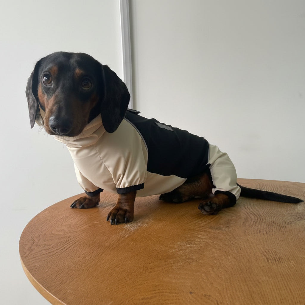 Maßgefertigter 4-Bein Regenmantel & Outdoorjacke — Für jedes Haustier
