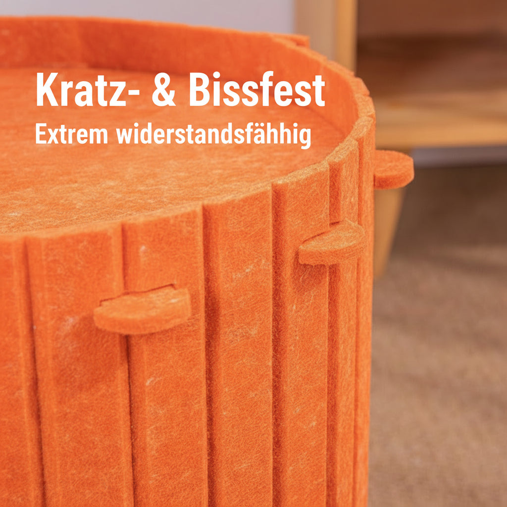 Katzenhöhle Karotten-Design Gemütliches Katzenbett aus Filz.