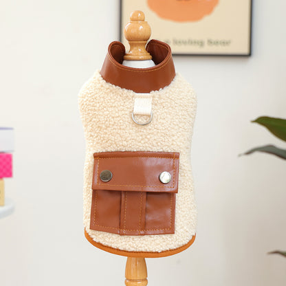 Dackel Lederjacke mit Lammfell | Warm und Stylisch fuer kleine Hunde