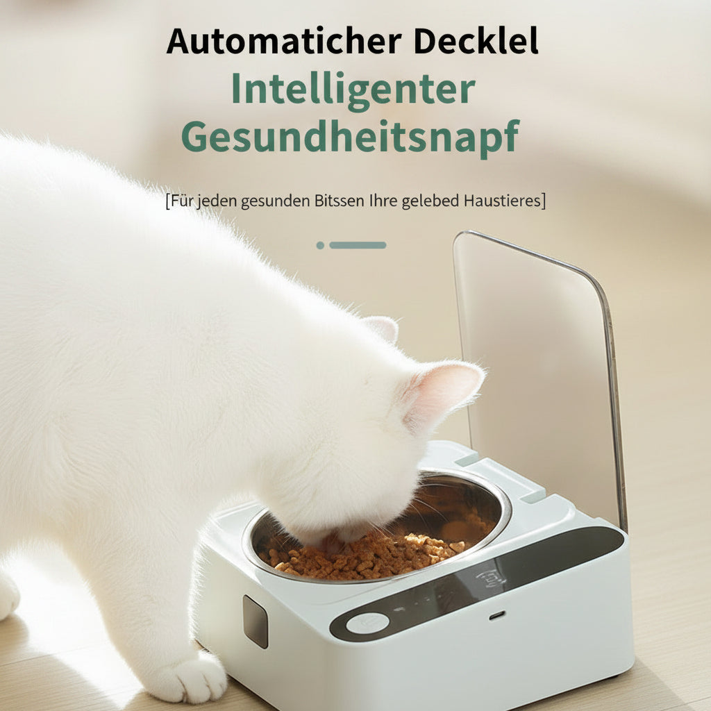 Katzennapf & Hundenapf mit Sensor-Deckel | Edelstahl Tiernapf.