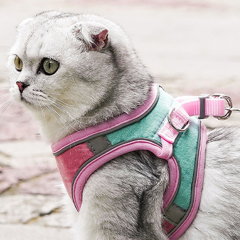 Katzengeschirr mit Leine – Reflektierendes Brustgeschirr für Katzen Ausbruchsicher & verstellbar | Inkl. Leine.