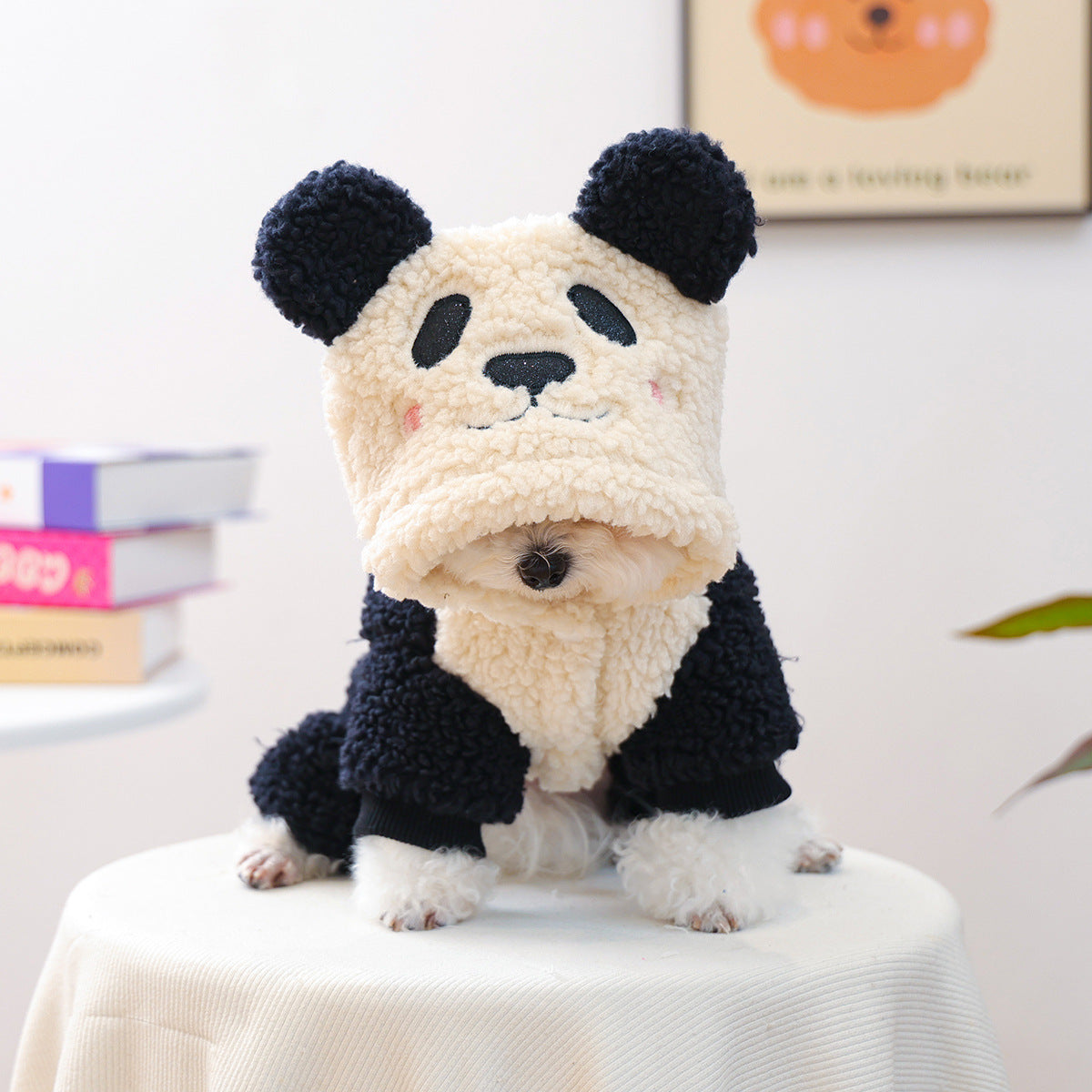 Dackel Panda Hoodie | Flanell Kostuem Pullover fuer kleine Hunde
