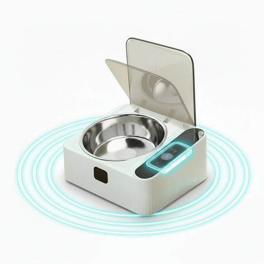 Katzennapf & Hundenapf mit Sensor-Deckel | Edelstahl Tiernapf.