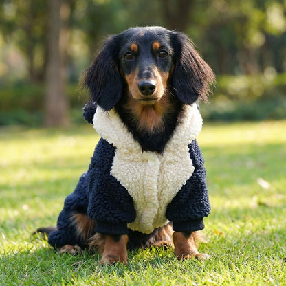 Dackel Panda Hoodie | Flanell Kostuem Pullover fuer kleine Hunde