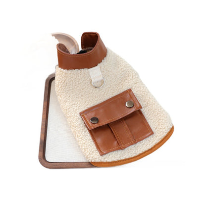 Dackel Lederjacke mit Lammfell | Warm und Stylisch fuer kleine Hunde