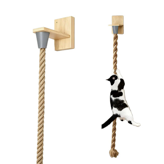 Katzentreppe Kletterseil für die Wand – 150 cm Hanfseil 18 mm.