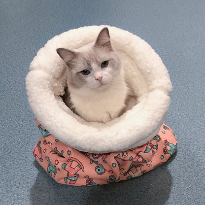Katzenschlafsack – Warmer Schlafsack für Katzen mit Plüschfutter.