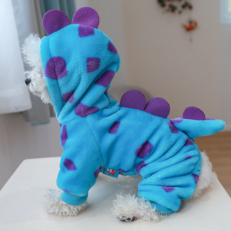 Dackel Dino Hoodie | Flanell Dinosaurier Kostuem Pullover fuer kleine Hunde