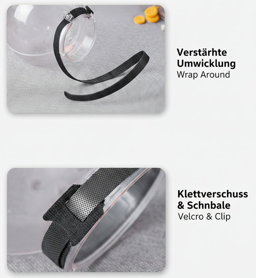 Halskrause Katze transparent Kugelform 360° Belüftung | Beiß & Wundschutz.