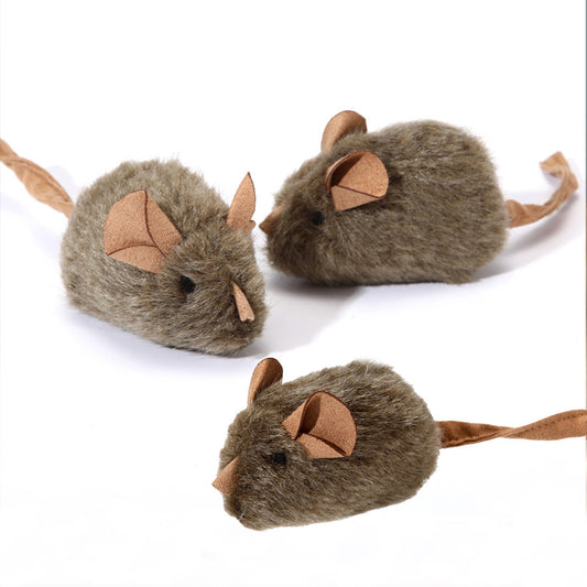 Plüsch-Maus Katzenspielzeug mit Quietscher – 3er-Set