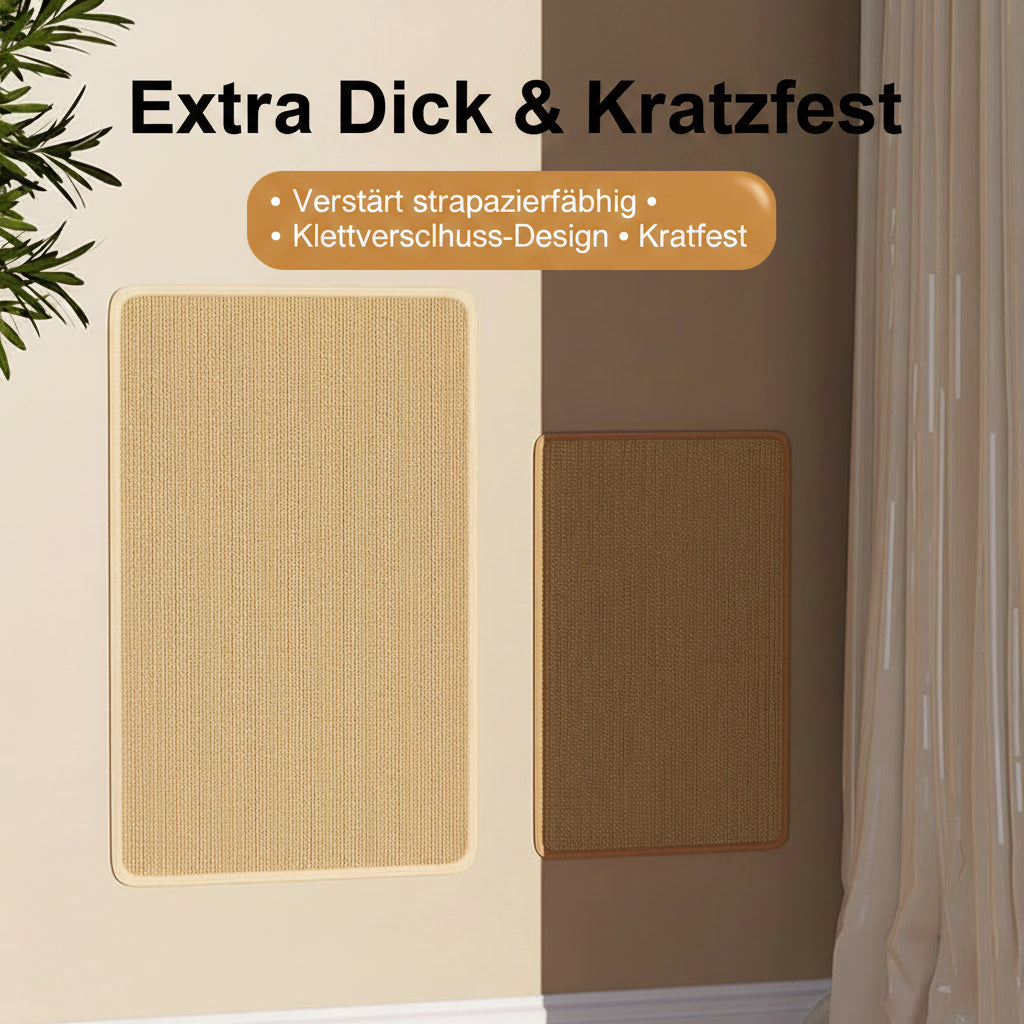 Katzen Kratzbrett Sisal – Selbstklebende Kratzmatte für Wände & Möbel.