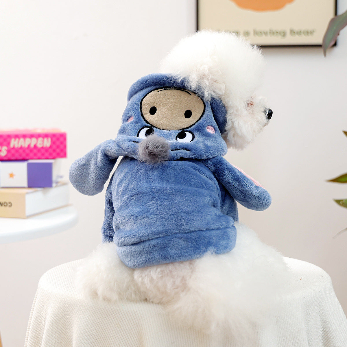 Dackel Hoodie Wintermantel | Flanell Fleece mit Kapuze fuer kleine Hunde