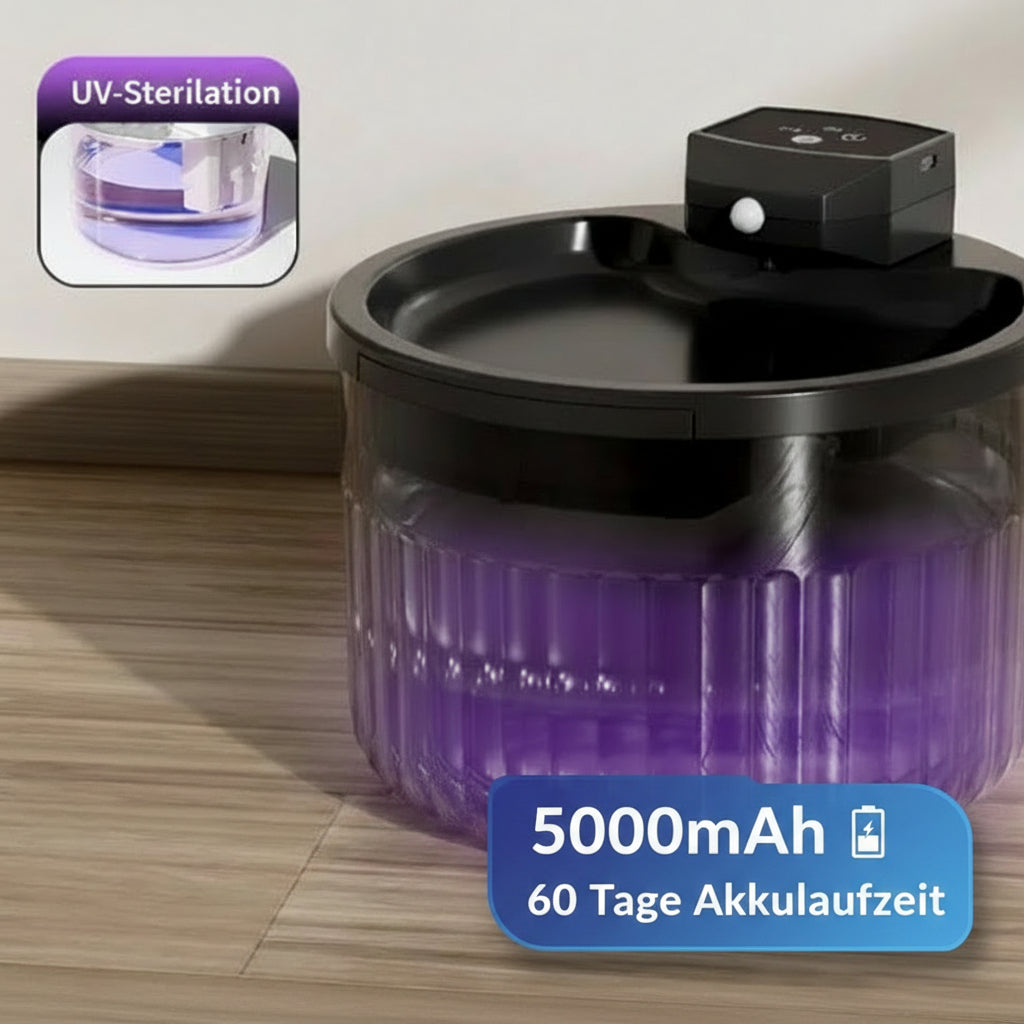 Katzenbrunnen Automatisch mit UV-Sterilisation 3L Wasserbrunnen für Katzen.