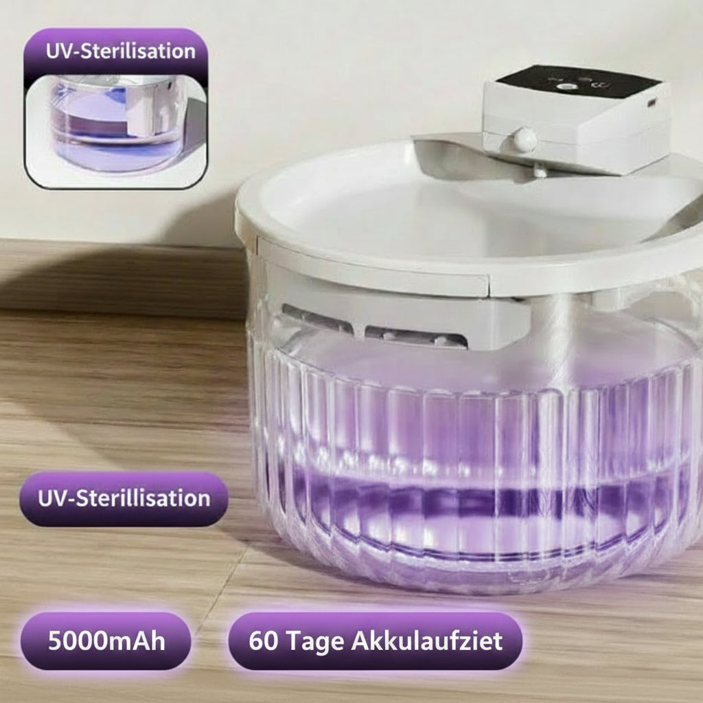 Katzenbrunnen Automatisch mit UV-Sterilisation 3L Wasserbrunnen für Katzen.