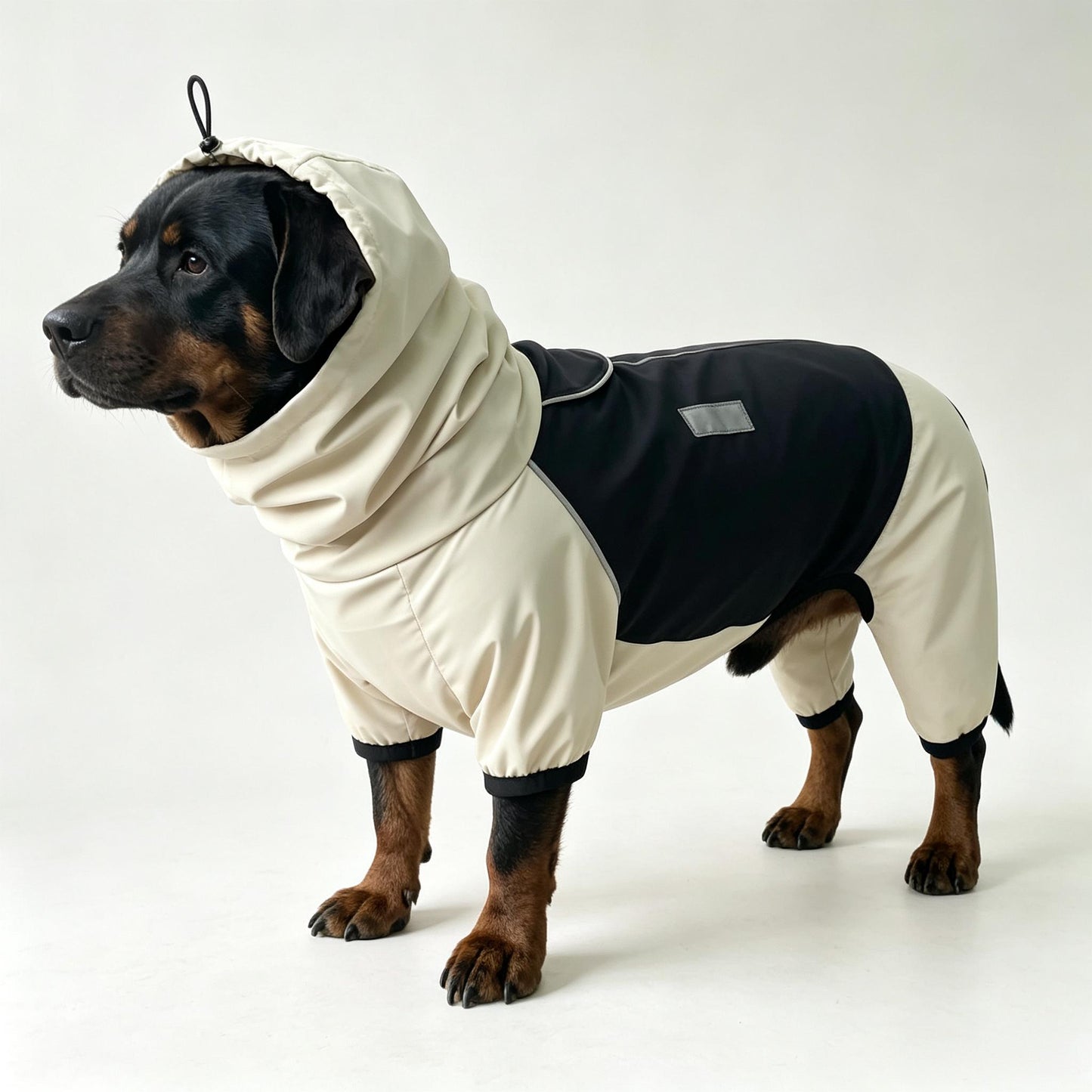 Rottweiler Regenmantel 4-Bein — Maßgefertigter Outdoor-Regenoverall für Rottweiler & Rotti | Kitipcoo
