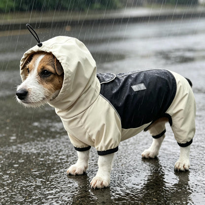 Jack Russell Terrier Regenmantel 4-Bein — Maßgefertigter Regenoverall für Jack Russell & Russell Terrier | Kitipcoo